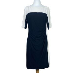 Chaps Black and Ivory Bodycon Dress Size Large